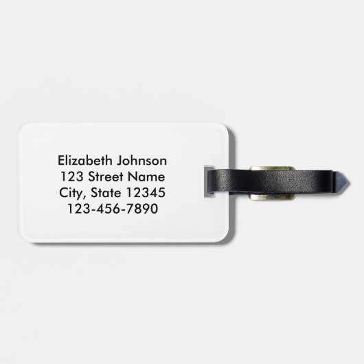 Étiquette À Bagage Empreinte de léopard Rustic Texture Nom de l'ajout (Dos horizontal)