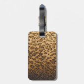 Étiquette À Bagage Empreinte de léopard X initiales monogramme (Dos Vertical)
