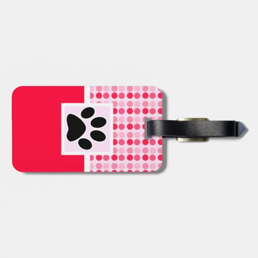 Étiquette À Bagage Empreinte de patte (Dos horizontal)