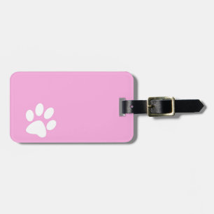 Étiquette À Bagage empreinte de patte d'animal rose