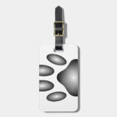 Étiquette À Bagage Empreinte de patte de chien en dégradé noir et bla (Devant Vertical)