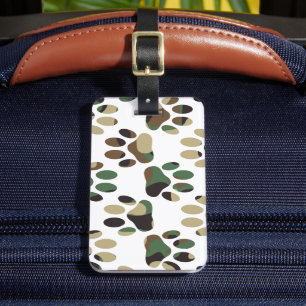 Étiquette À Bagage Empreinte de patte de chien Motif Camo