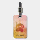 Étiquette À Bagage Empreinte de patte de l'ours en détresse (Devant Vertical)