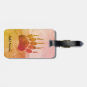 Étiquette À Bagage Empreinte de patte de l'ours en détresse (Dos horizontal)