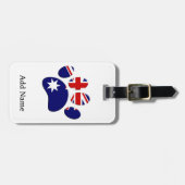 Étiquette À Bagage Empreinte de patte du Drapeau australien (Devant horizontal)