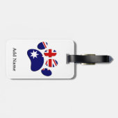 Étiquette À Bagage Empreinte de patte du Drapeau australien (Dos horizontal)