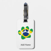 Étiquette À Bagage Empreinte de patte du Drapeau du Brésil (Dos Vertical)