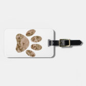 Étiquette À Bagage Empreinte de patte en détresse de Camo Dog du dése (Devant horizontal)