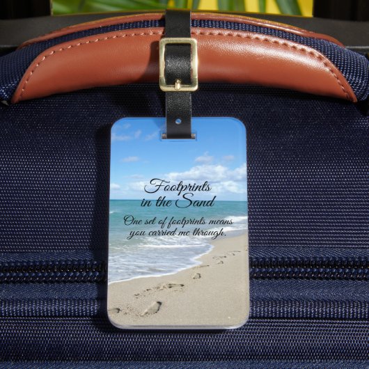 Étiquette À Bagage Empreintes dans le Sable Inspirational Christian (Insitu Rectoal 2)