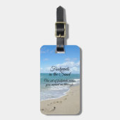 Étiquette À Bagage Empreintes dans le Sable Inspirational Christian (Devant Vertical)