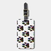 Étiquette À Bagage Empreintes de pattes Confetti Et Motif Party Strea (Devant Vertical)