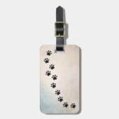 Étiquette À Bagage Empreintes de pattes dans mon (Devant Vertical)