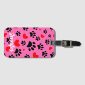 Étiquette À Bagage Empreintes de pattes De Chien De Cartoon Random Et (Devant Horizontal)