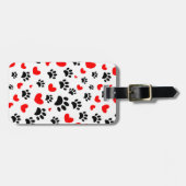 Étiquette À Bagage Empreintes de pattes De Chien De Cartoon Random Et (Devant horizontal)