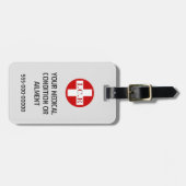 Étiquette À Bagage En cas d'urgence Coque | Personnaliser les informa (Devant horizontal)