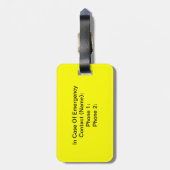 Étiquette À Bagage En cas d'urgence étiquette (Dos Vertical)