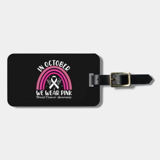 Étiquette À Bagage En octobre, nous portons du rose (Devant horizontal)
