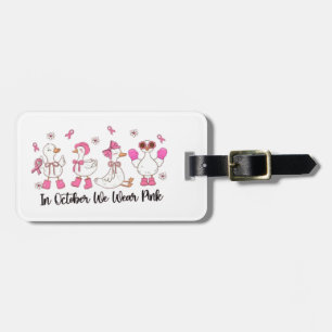 Étiquette À Bagage En Octobre Nous Portons Pink Duck Design 🎀 🦆 💗