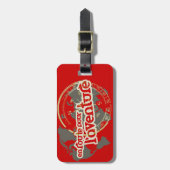 Étiquette À Bagage en route pour l'aventure plaque rouge (Devant Vertical)