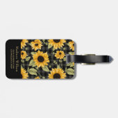 Étiquette À Bagage en vichy Motif tournesol (Dos horizontal)