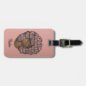 Étiquette À Bagage Encourageant les femmes noires, cheveux naturels,  (Devant horizontal)