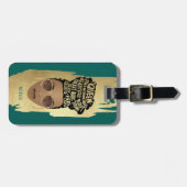 Étiquette À Bagage Encourageant les femmes noires, cheveux naturels, (Devant horizontal)