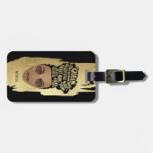 Étiquette À Bagage Encourageant les femmes noires, cheveux naturels,  (Devant horizontal)