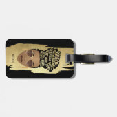 Étiquette À Bagage Encourageant les femmes noires, cheveux naturels,  (Dos horizontal)