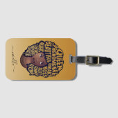 Étiquette À Bagage Encourager les femmes noires, cheveux naturels Or  (Devant Horizontal)