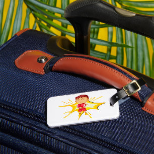 Étiquette À Bagage Enfant boxeur en gants rouges et short