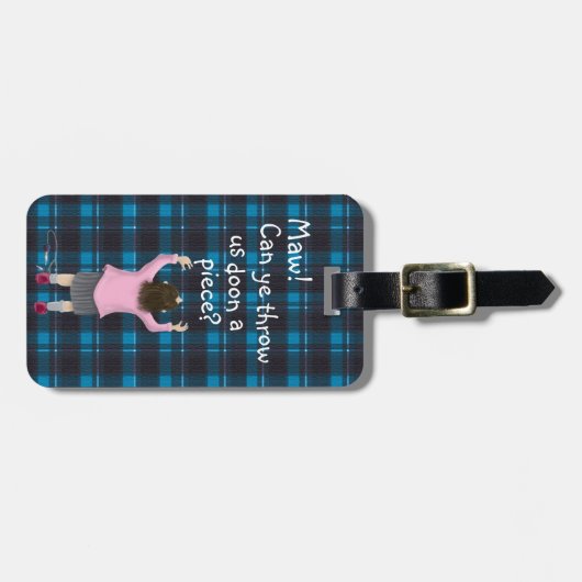 Étiquette À Bagage Enfant de ` de morceau écossais jeely' (Devant horizontal)