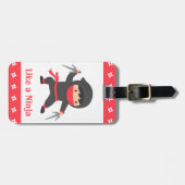 Étiquette À Bagage Enfant mignon de Ninja avec des armes de Sai pour (Devant horizontal)