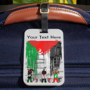 Étiquette À Bagage Enfants de Gaza peignant le drapeau de la Palestin