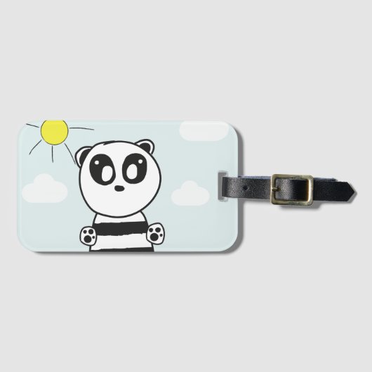 Étiquette À Bagage Enfants Panda (Devant Horizontal)