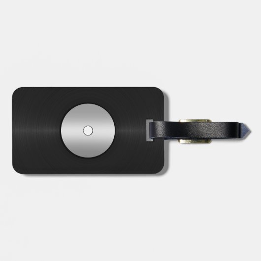 Étiquette À Bagage Enregistrement LP Vinyl Look (Dos horizontal)