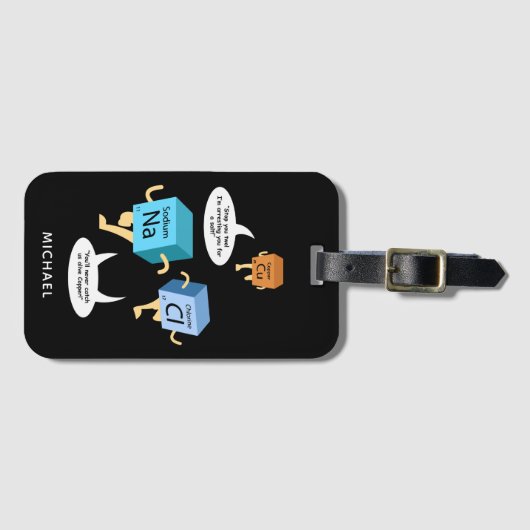 Étiquette À Bagage Enseignant scientifique de table périodique en chi (Devant Horizontal)