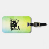 Étiquette À Bagage Ensemble de tambour monogramme vert (Devant horizontal)