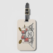 Étiquette À Bagage Ensemble de tambours illustrés (Devant Vertical)