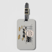 Étiquette À Bagage Ensemble de tambours illustrés (Devant Vertical)