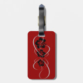 Étiquette À Bagage Ensemble mariage - Hibiscus Flourdissant Noir Roug (Dos Vertical)