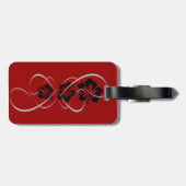 Étiquette À Bagage Ensemble mariage - Hibiscus Flourdissant Noir Roug (Dos horizontal)