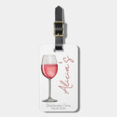 Étiquette À Bagage Enterrement de vie de jeune fille Vino Before Vows (Devant Vertical)