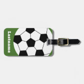 Étiquette À Bagage Entraîneur de balle de soccer - Tirage moderne gra (Devant horizontal)