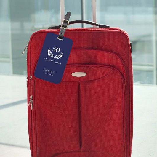 Étiquette À Bagage Entreprise marine bleue blanche d'affaires année é