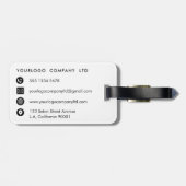 Étiquette À Bagage Entreprise professionnelle Black Logo Entreprise (Dos horizontal)