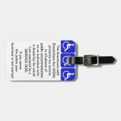 Étiquette À Bagage Entretenez l'étiquette de loi d'ADA de chien (Devant horizontal)