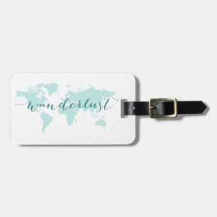 Étiquette À Bagage Envie de voyager, désir de voyager, carte