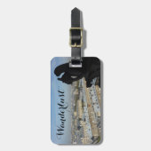 Étiquette À Bagage Envie de voyager (gargouille et vue de Paris) (Devant Vertical)