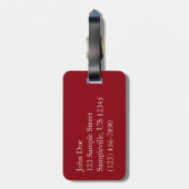 Étiquette À Bagage Épaves de Noël Ruban Holiday Rouge et or (Dos Vertical)