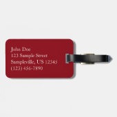 Étiquette À Bagage Épaves de Noël Ruban Holiday Rouge et or (Dos horizontal)